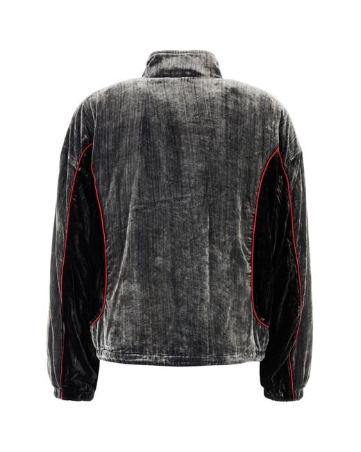 DIESEL Black Two-tone Velvet F-riffin Sweatshirt