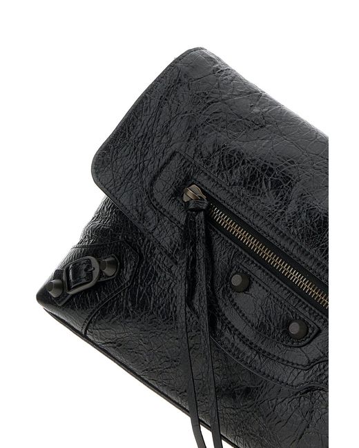 Balenciaga Black Leather Le City Clutch