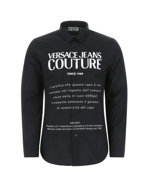 Versace Jeans Black Stretch Poplin Shirt for men