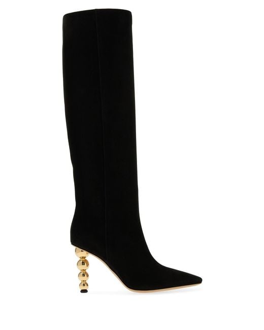 Ferragamo Black Suede Lotty Boots