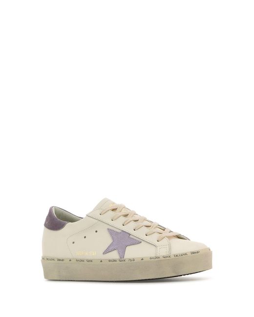 Sneakers Hi Star Classic in pelle bianca di Golden Goose Deluxe Brand in White