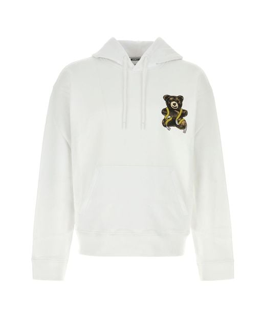 Moschino White Cotton Sweatshirt for men
