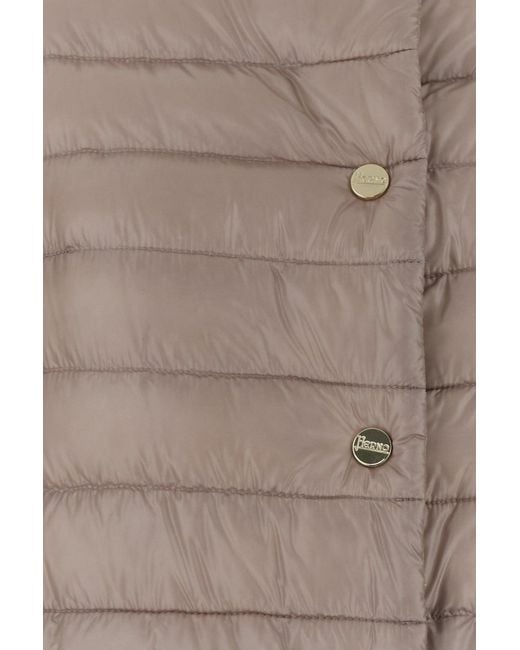 Herno Brown Powder Nylon Reversible Down Jacket