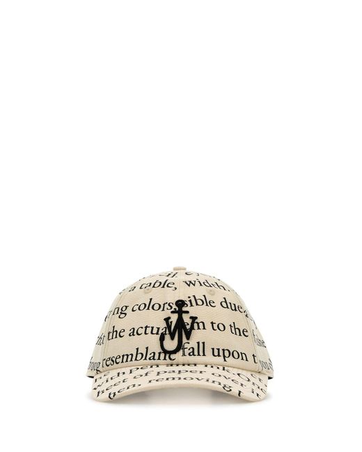 Cappello da baseball in cotone stampato di J.W. Anderson in Metallic