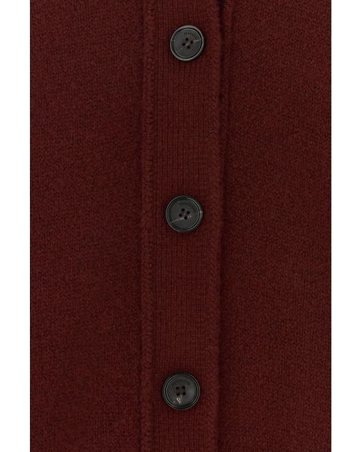 Ferragamo Purple Burgundy Cashmere Blend Cardigan