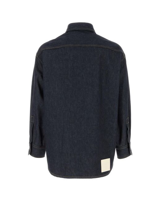 Valentino Garavani Dark Blue Denim Oversize Shirt for men