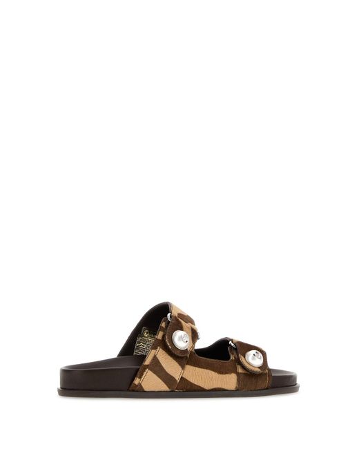 Jimmy Choo Multicolor Printed Calf Hair Fayence Slippers