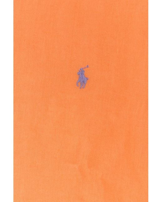 Polo Ralph Lauren Orange Linen Shirt for men