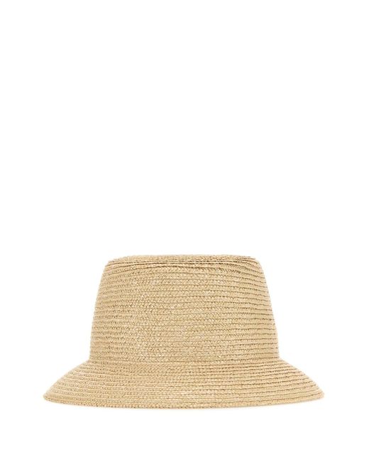 Cappello Fedora in rafia beige di Saint Laurent in Natural