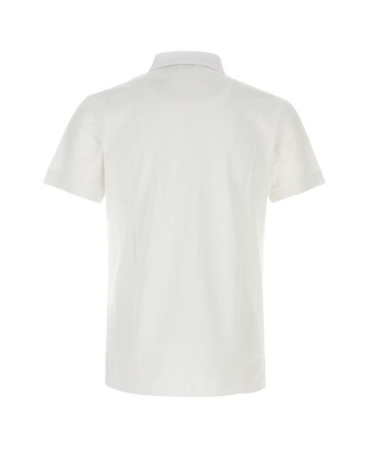 Burberry White Piquet Polo Shirt for men