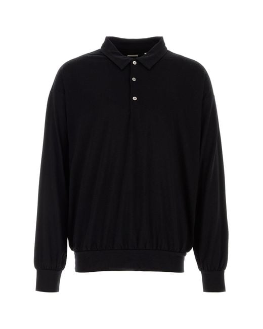 Nanamica Black Wool Polo Shirt for men