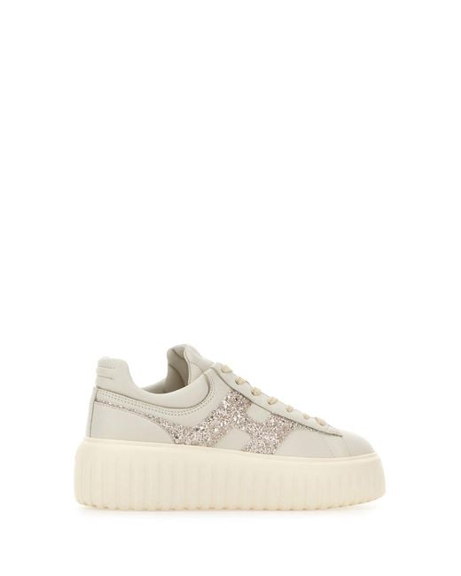 Hogan White Chalk Leather Sneakers
