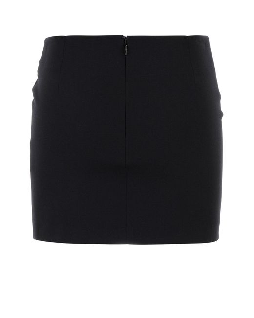 Mini gonna in twill stretch nero di The Attico in Black