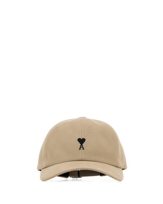 Cappello da baseball in cotone beige di AMI in Natural