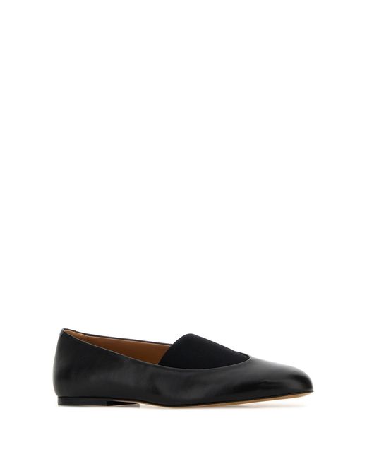Jil Sander Black Leather Elyss Ballerinas