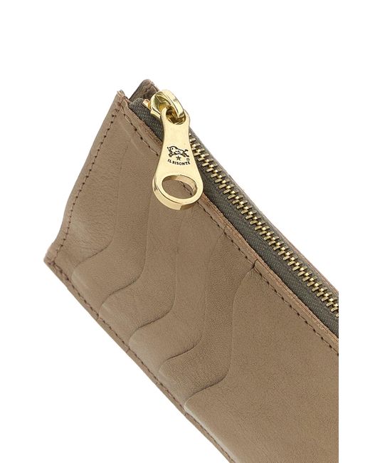 Portacarte in pelle tortora di Il Bisonte in Brown