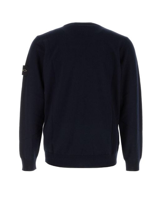 Stone Island Blue Midnight Wool Sweater for men
