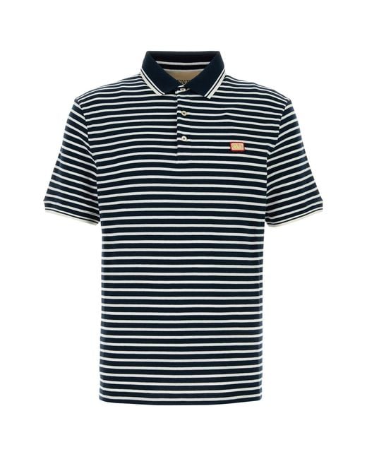Valentino Garavani Black Embroidered Piquet Polo Shirt for men