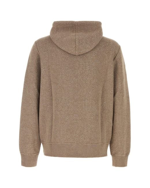 Etro Brown Printed Jersey Sweatshirt for men