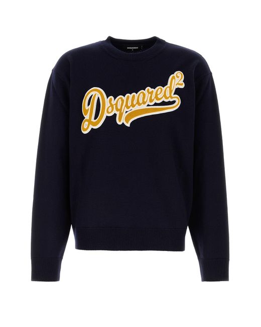 DSquared² Blue Wool Sweater for men
