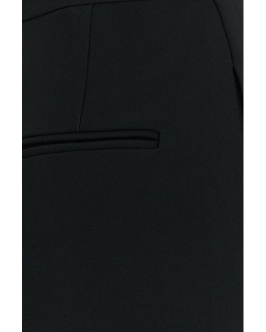 Pantalone dalla gamba ampia in crepe stretch nero di Alberta Ferretti in Black