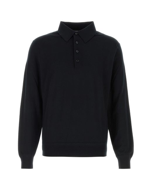 Tom Ford Blue Solid Shirt Collar Polo for men