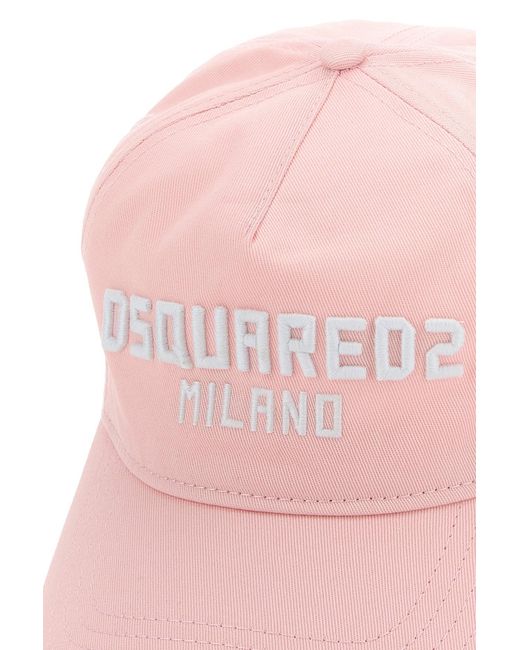 Cappello da baseball in cotone rosa di DSquared² in Pink
