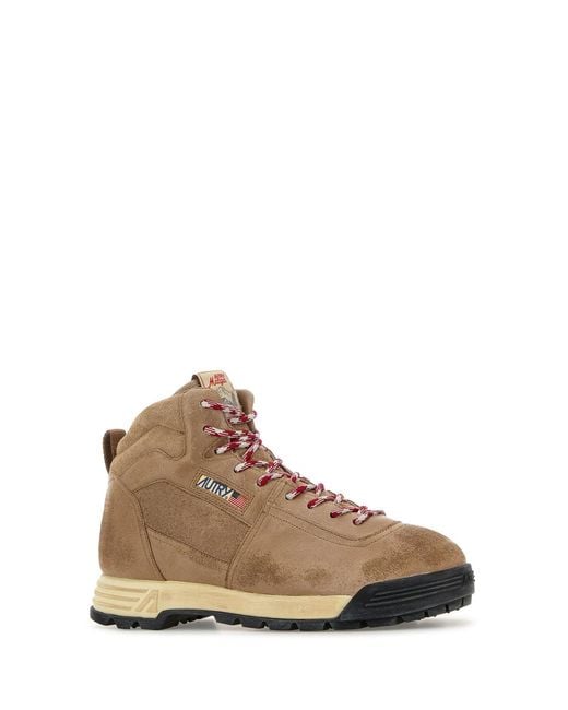 Autry Brown Beige Suede Malga Ankle Boots for men