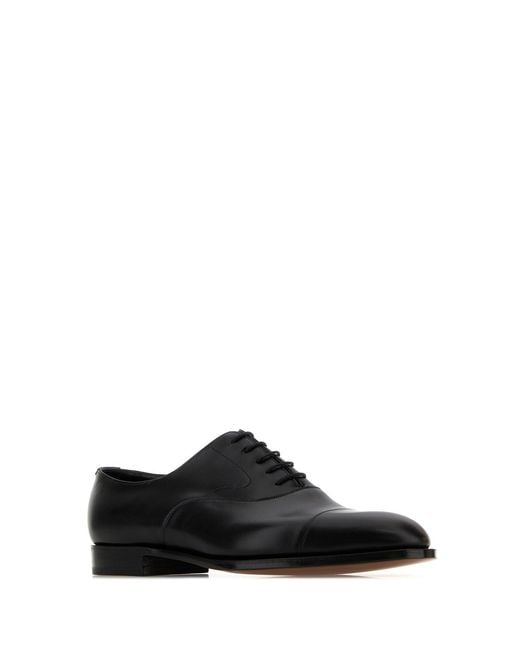 Edward Green Black Leather Chelsea Lace-up Shoes for men