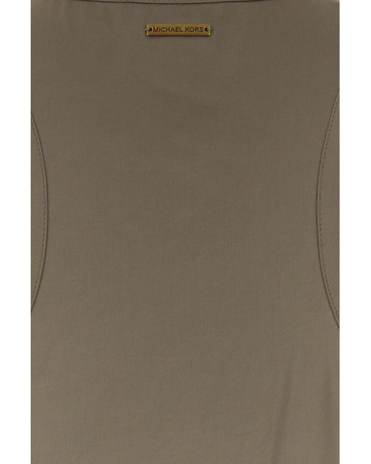 Canotta in raso verde militare di Michael Kors in Brown