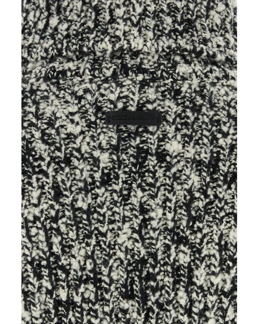 Dolce & Gabbana Black Two-tone Wool Blend Sweater for men