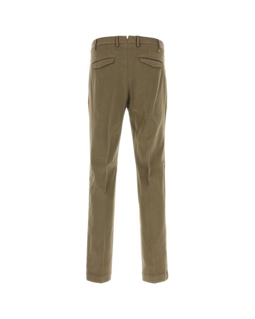 PT Torino Green Mud Stretch Cotton Pant for men