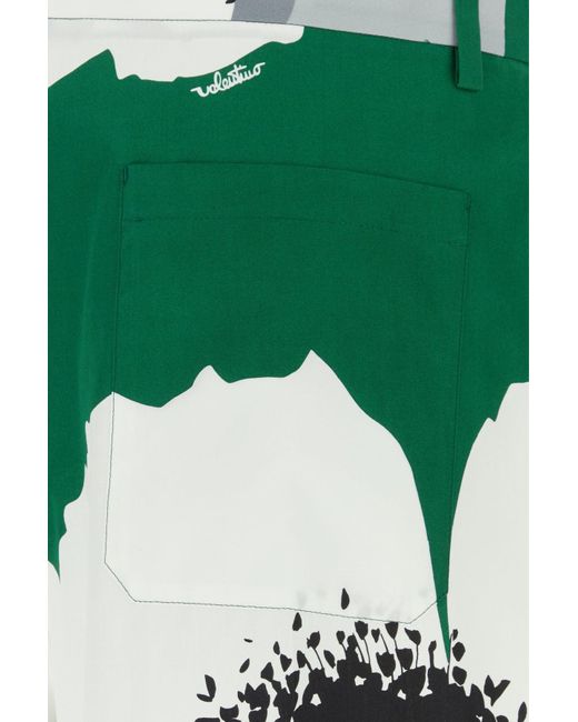 Valentino Garavani Green Printed Cotton Bermuda Shorts for men