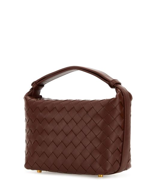 Borsa a mano Wallace mini in nappa mattone di Bottega Veneta in Brown