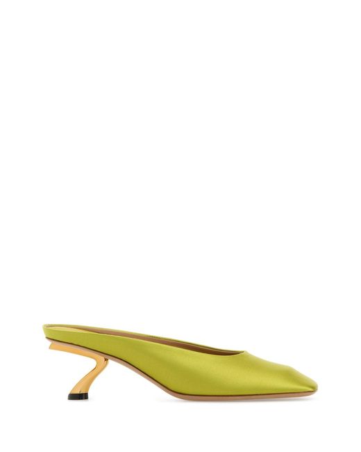 Ferragamo Yellow Slip On Pumps