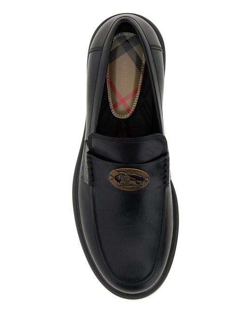 Burberry Black Leather Pembroke Loafers for men