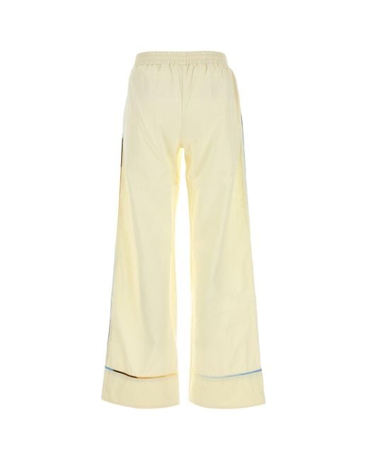 Amotea White Pastel Yellow Poplin Nila Pant