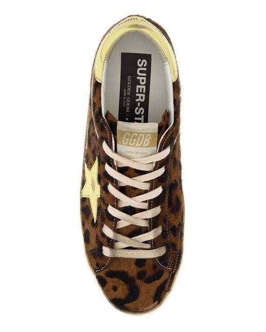 Golden Goose Deluxe Brand Brown Deluxe Brand Printed Calf Hair Super-Star Sneakers