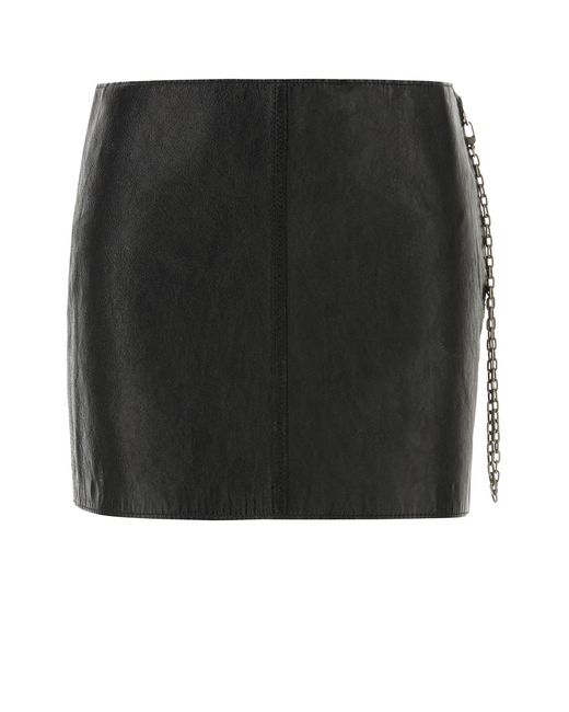 Alexander Wang Black Low-Rise Leather Mini Skirt
