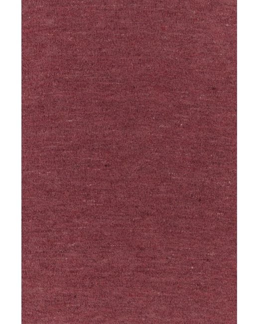 Brunello Cucinelli Red Solid Crew Neck Polo for men