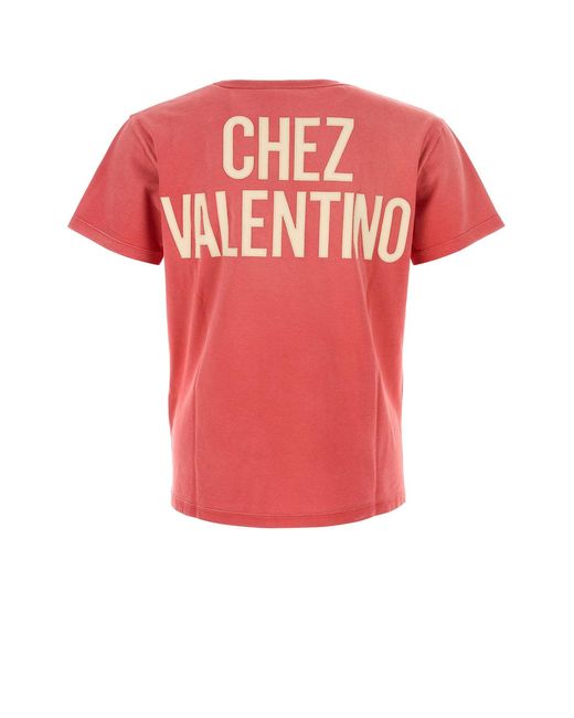 Valentino Garavani Red Cotton T-shirt for men