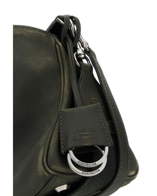 Borsa a tracolla Rodeo Messenger piccola in pelle verde scuro di Balenciaga in Black da Uomo