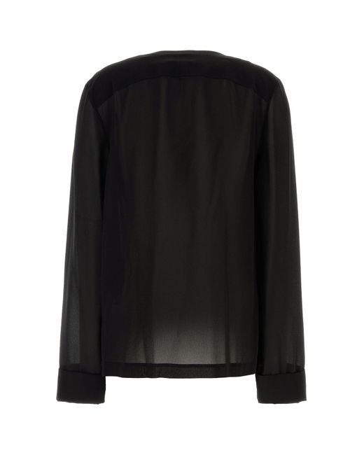 Camicia in crepe nero di Saint Laurent in Black da Uomo
