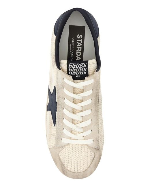 Golden Goose Deluxe Brand White Ivory Suede And Fabric Stardan Sneakers for men