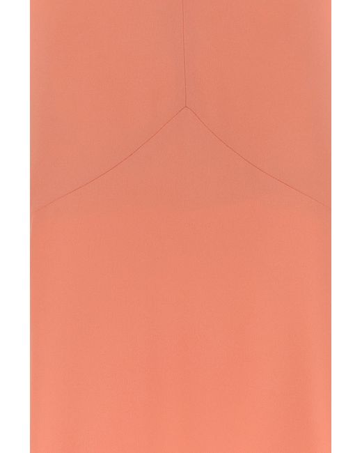 Stella McCartney Pink Envers Satin Matt Side V Neck Dress