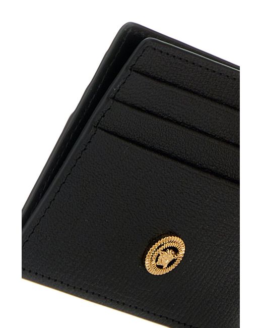 Versace Black Leather Medusa Biggie Card Holder for men