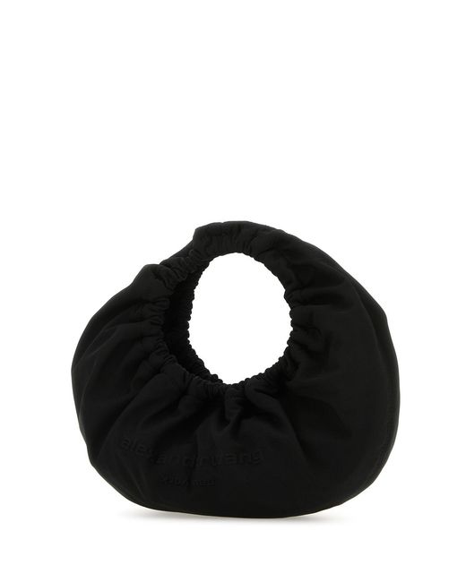 Borsa a mano Crescent piccola in tessuto nero di Alexander Wang in Black