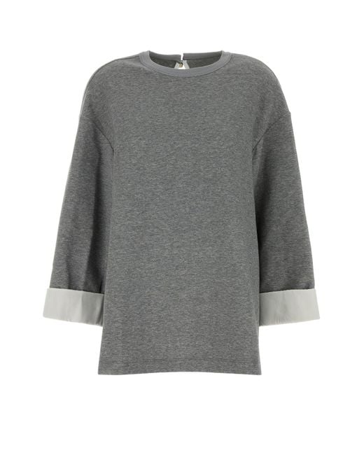 Carven Gray Grey Nylon Blend Oversize Sweatshirt