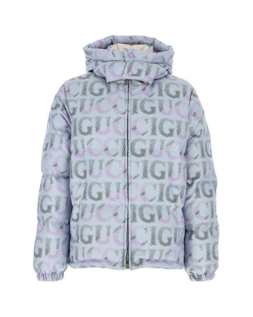 Piumino in poliestere stampato di Gucci in Blue da Uomo