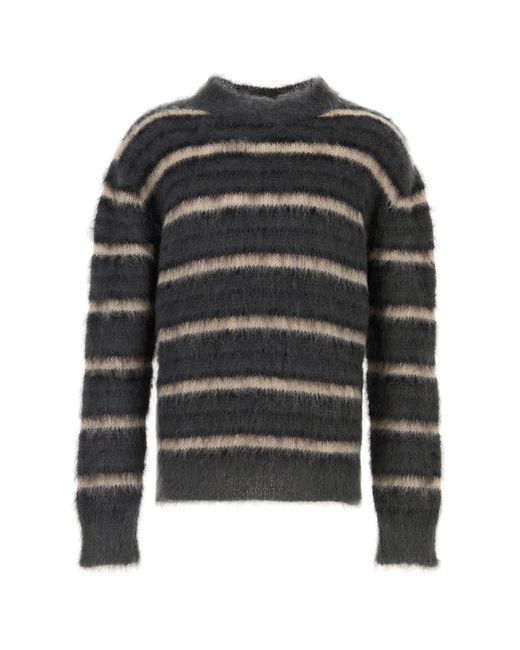 Maglione in misto mohair ricamato di Marni in Black da Uomo